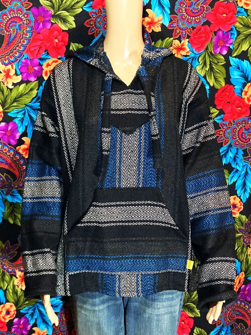 MEN'S MOLINA BEACH PANCHO HOODIE PULLOVER MENS SIZE MEDIUM